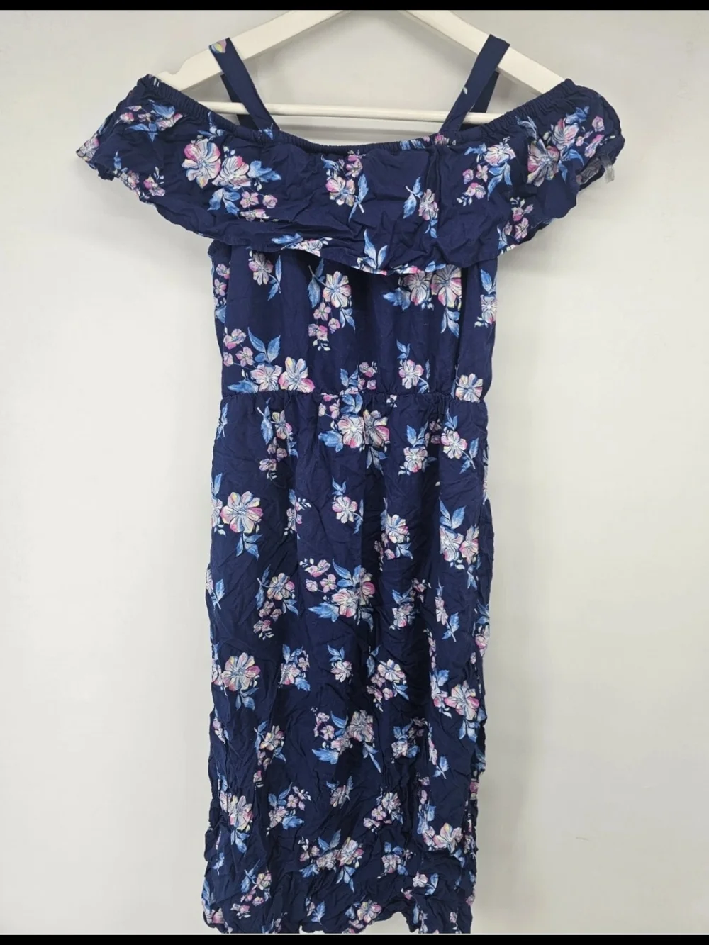 NWT Girls Justice Sun Dress / Maxi Dress Size S (7-8) Spring Blue Floral Long